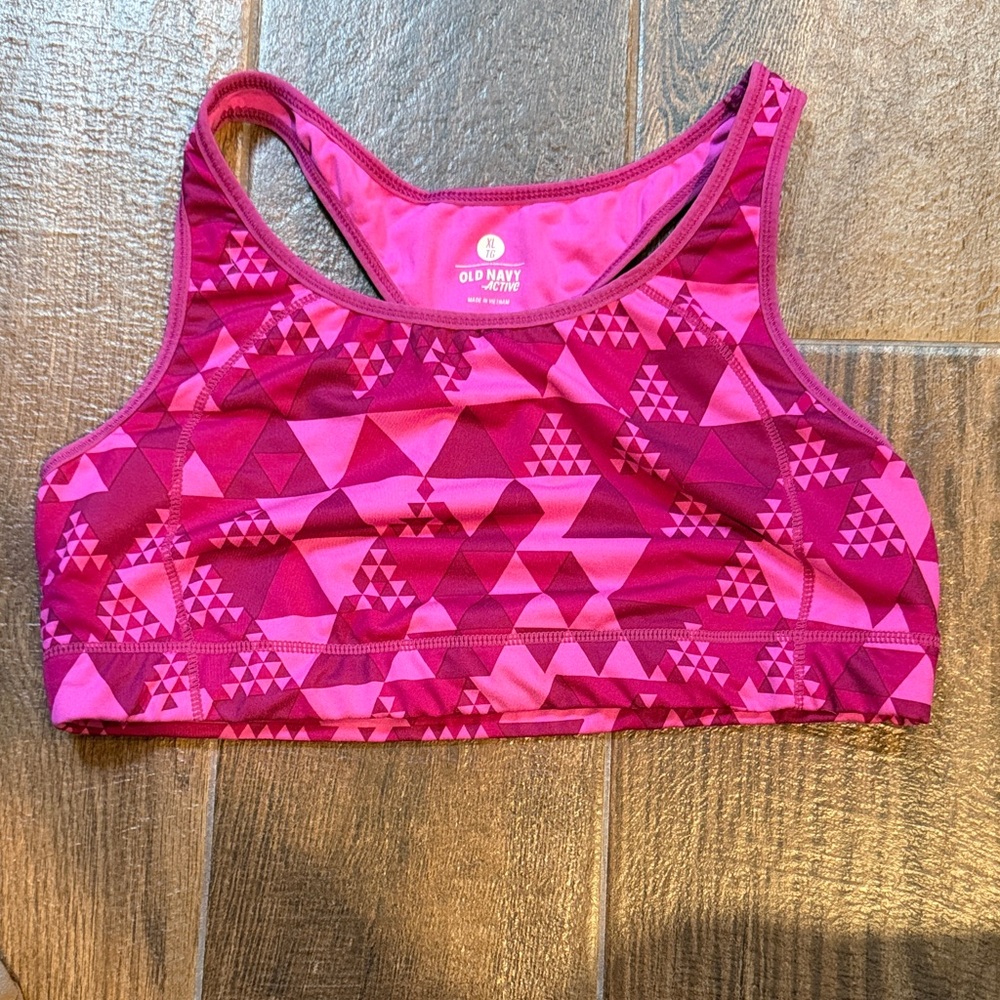 Old Navy Active Pink Geometric Sports Bra